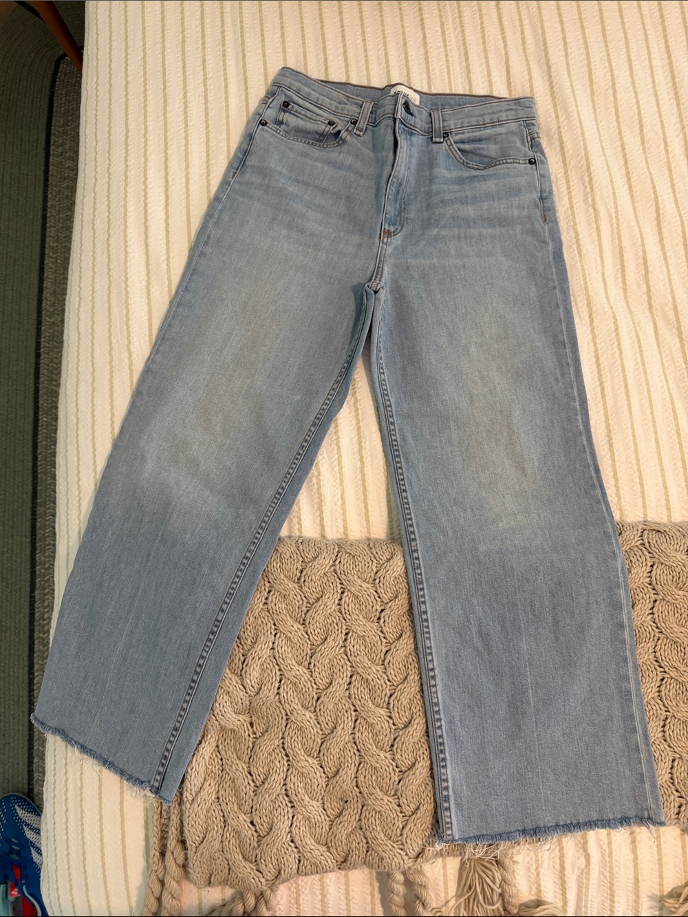 ASKK NY Light Blue Flare Wide-Leg Jeans
